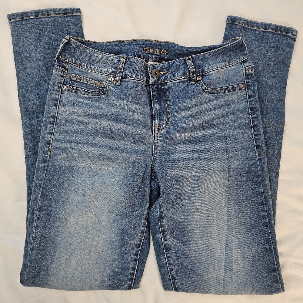 Maurices Women's Light Wash Faded Skinny Stretch Jeans Size Medium (8-10)